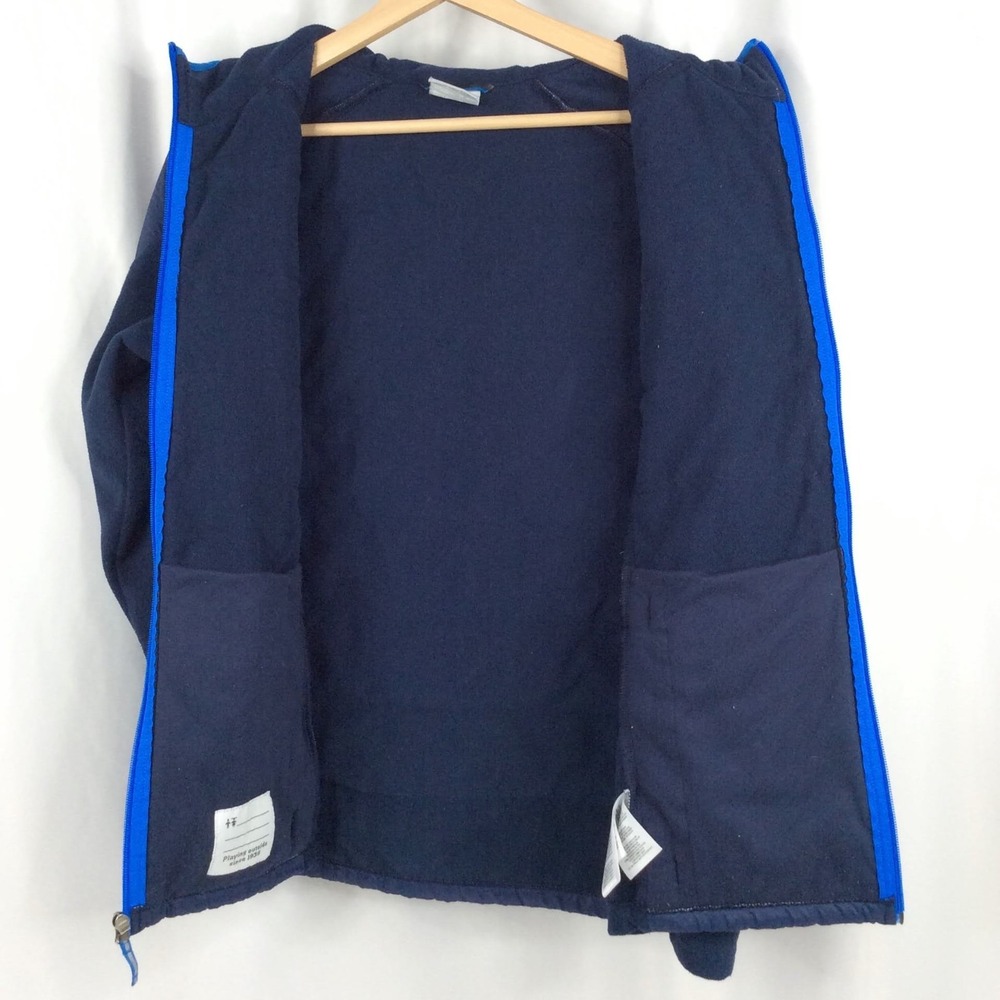 Columbia Boy's Fast Trek Hybrid Fleece Hooded Puffer Jacket XL 18/20 Navy Blue - Picture 7 of 11
